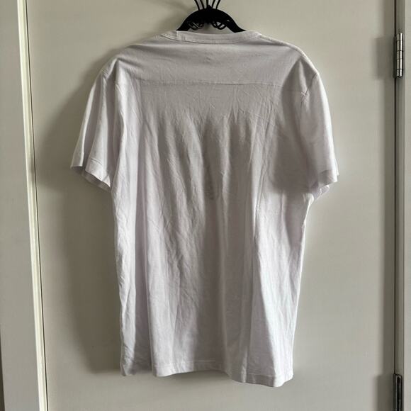 French Connection White Black Bull Embroidered Short Sleeve Crew Neck Tee sz L - Picture 2 of 5